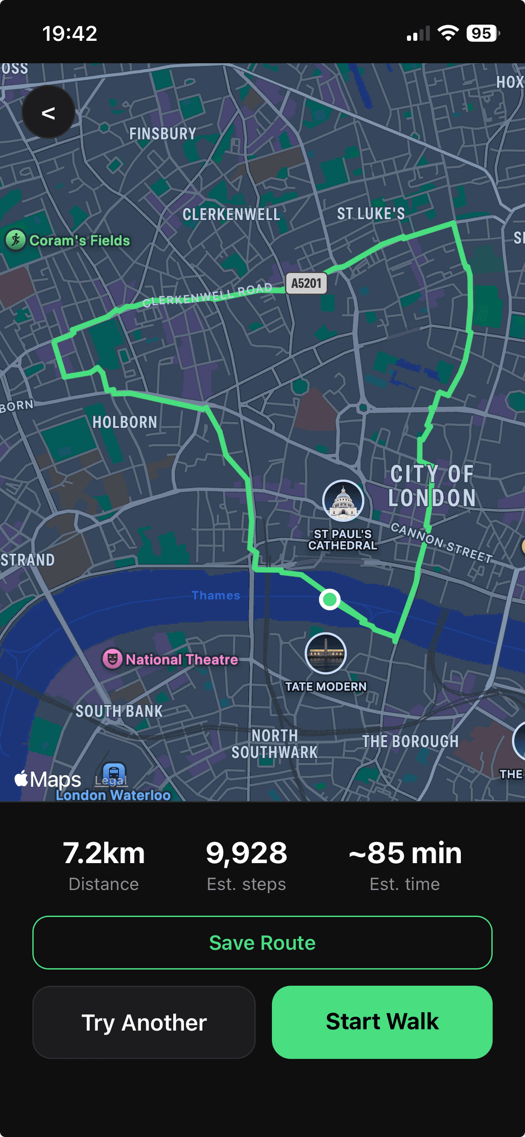 Walkr route — London City