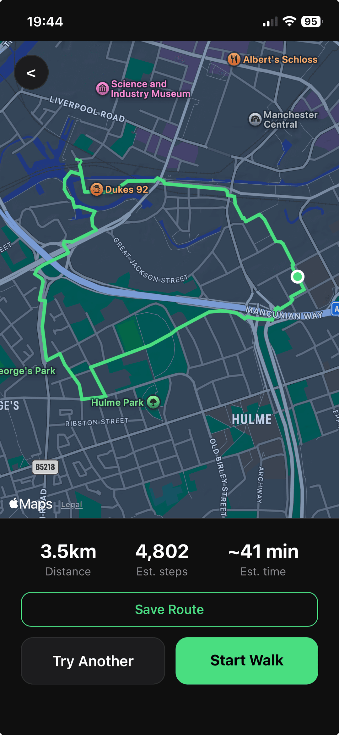 Walkr route — Manchester